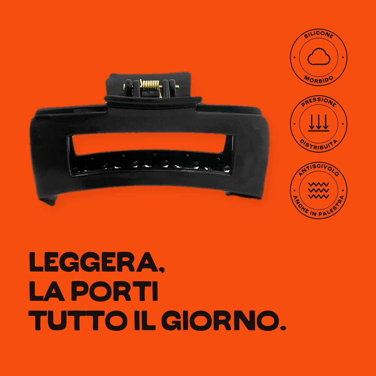 HairSnapper Clip, ferma capelli in silicone. Leggera, la porti tutto il giorno